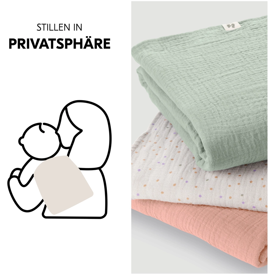 hauck Spucktücher Cuddle N Clean 3er Set SageBeige DotsCork