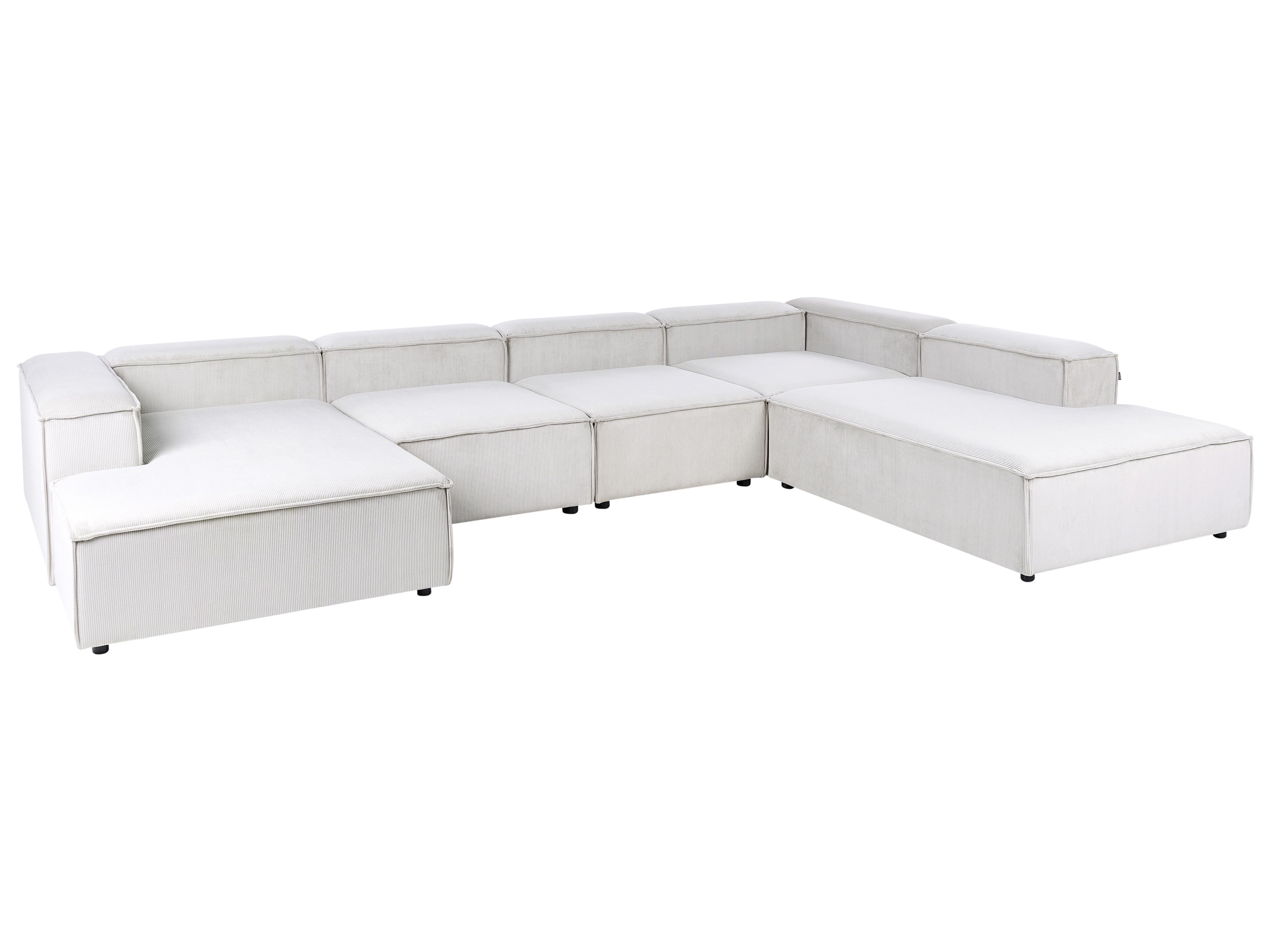 Modulaire hoekbank 5-zits ARDAL Corduroy Gebroken wit linkszijdig