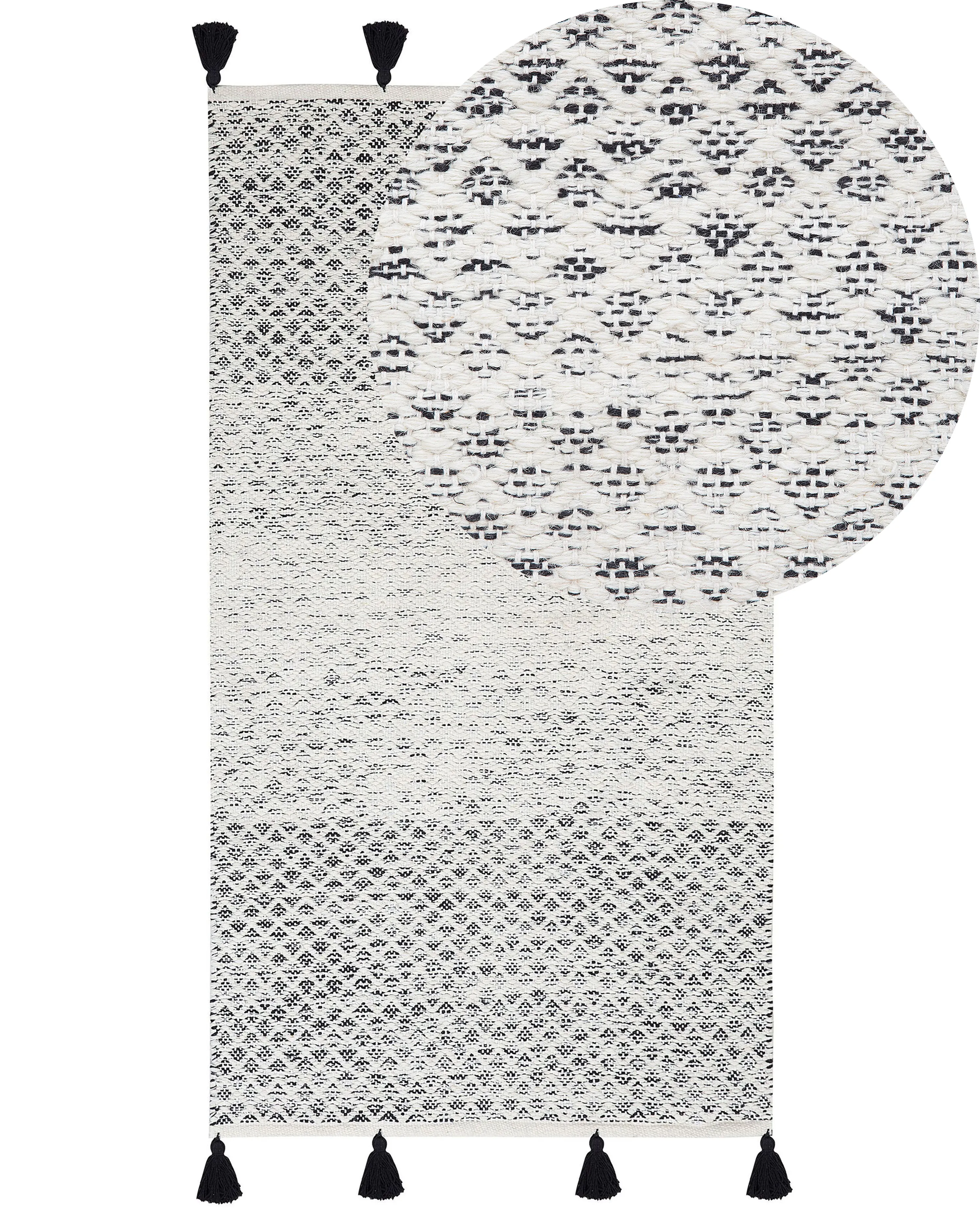 Vloerkleed GEMLIK Zwart 80 x 150 cm Wol