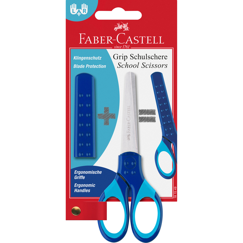 Faber-Castell Schere Grip, mit Klingenschutz, 14 cm