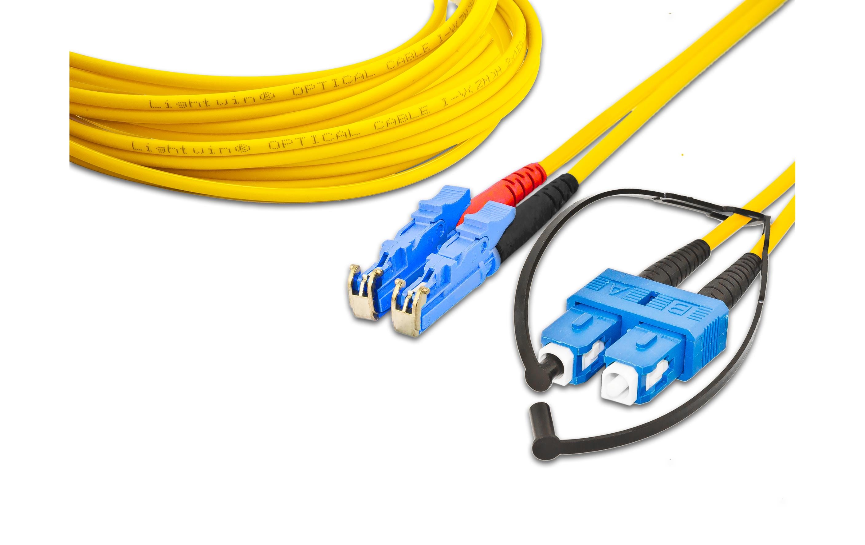 LWL-Patchkabel Singlemode, LSH – SC, OS2, Duplex, 3 mSinglemode LSH (E2000 kompatibel)-SC Duplex OS2 3 m
