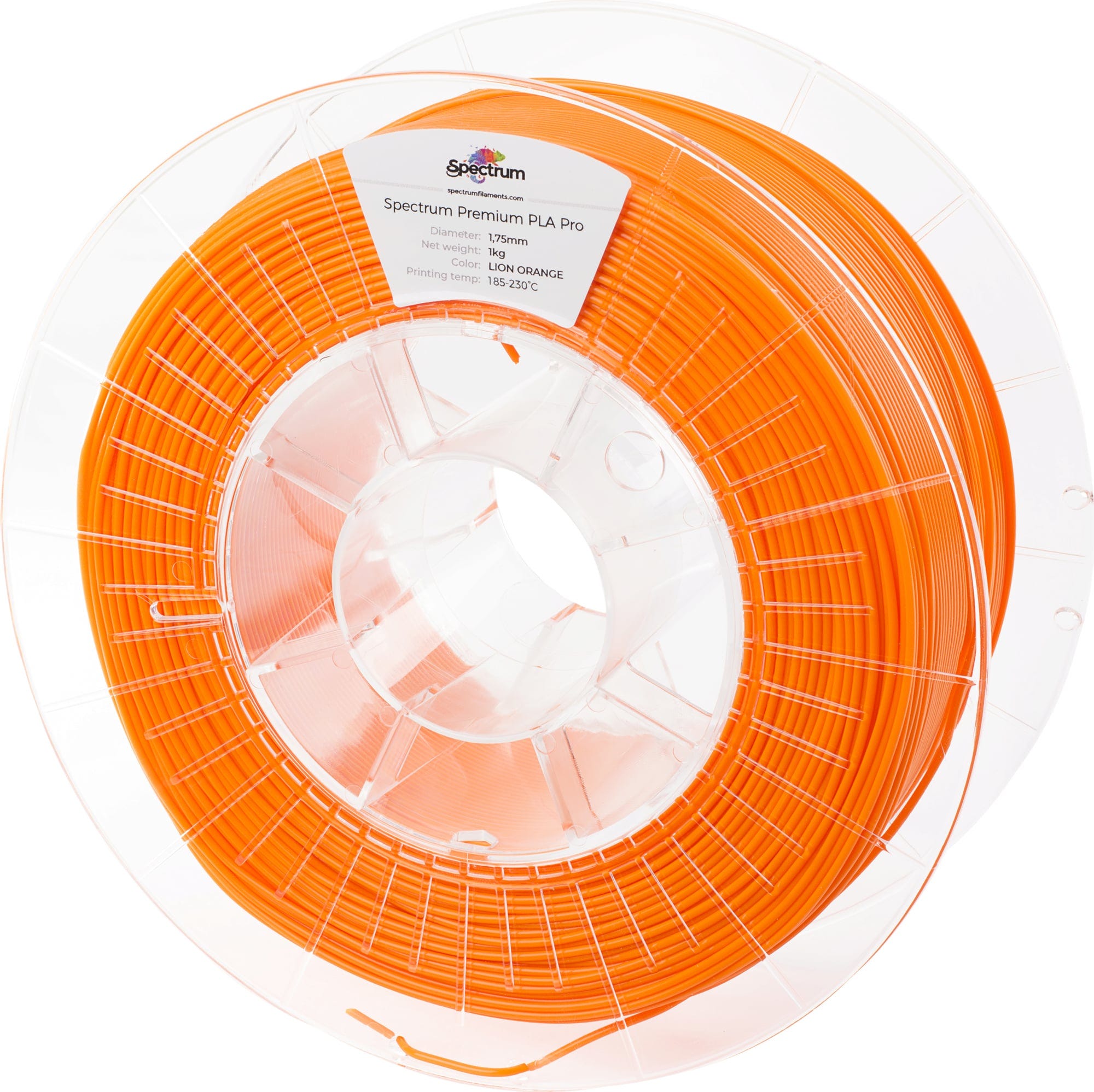 Spectrum  PLA Pro Lion Orange, 1,75 mm / 1000 g    Haltbares und schlagfestes PLA Filament in Orange