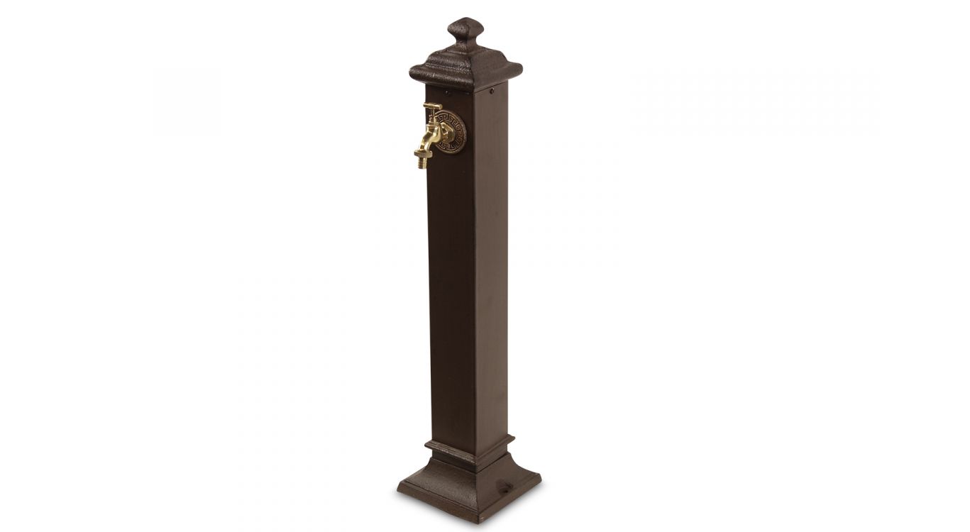 Fontaine de jardin métal marron 18.5x18.5x85.5cm