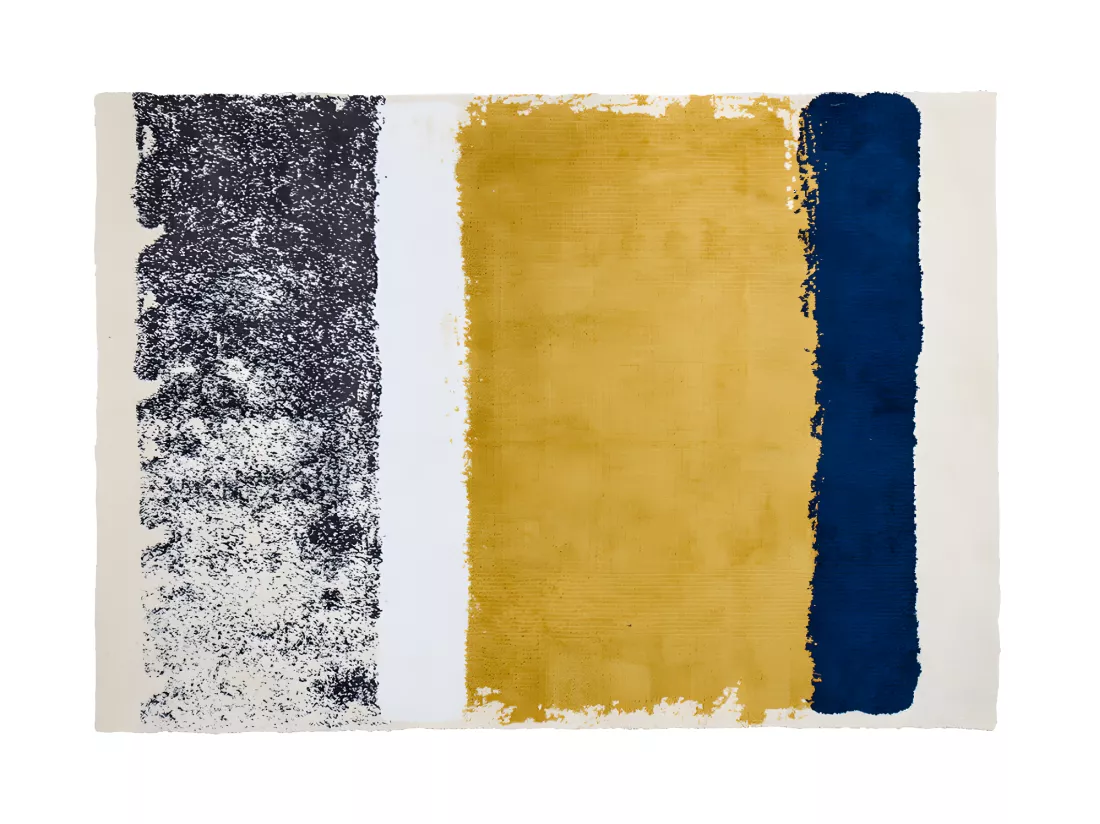 Tapis - 200 x 290 cm - moutarde, bleu marine, gris CAMDEN