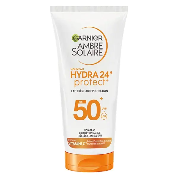 Protetor solar Garnier Ambre Solaire Hydra Protect 24h com proteção muito alta FPS 50+ 50 ml