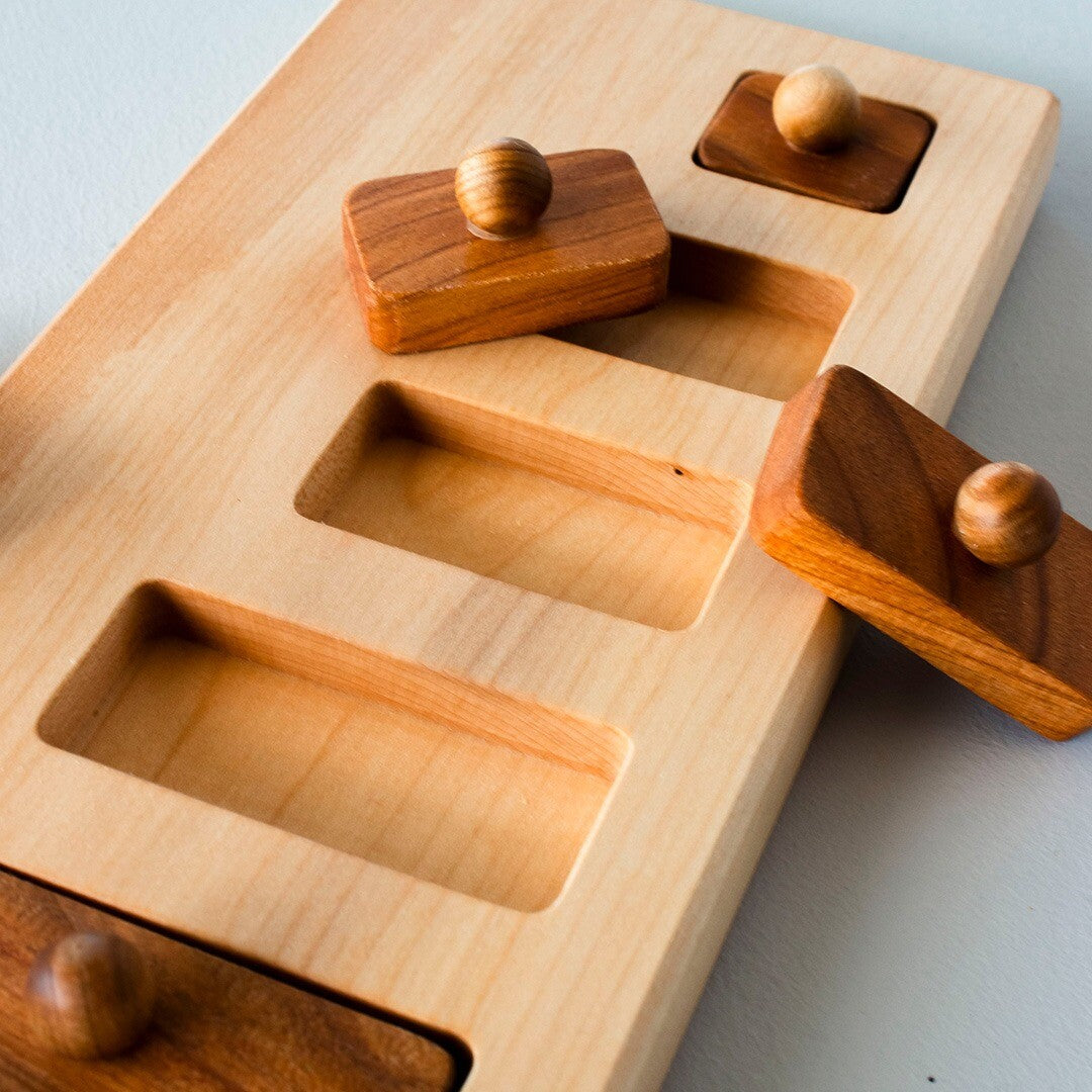 Wooden story knoppuzzel breed en kort - 6st