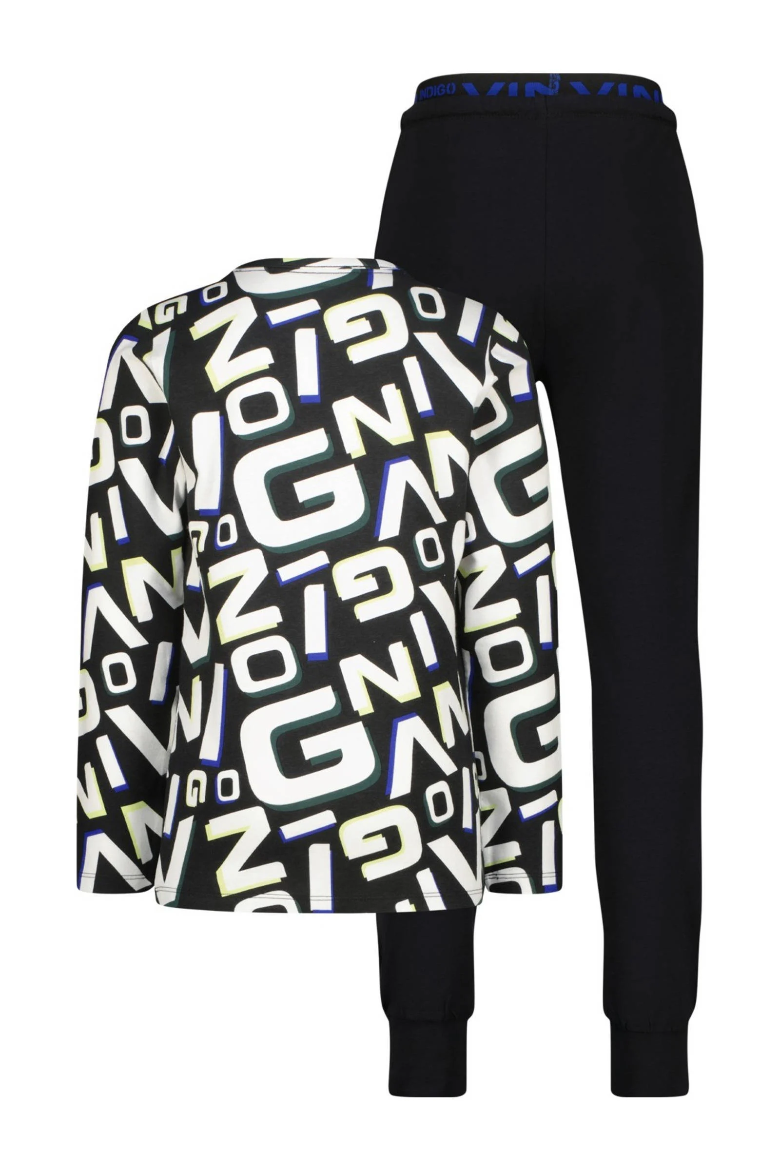 Vingino pyjama Worp met all over print zwart/wit