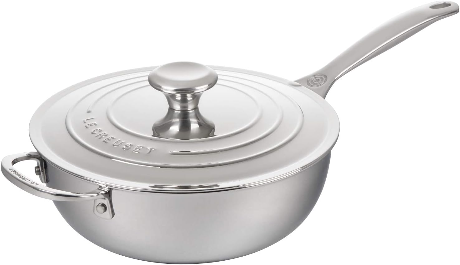 LE CREUSET Antihaftbeschichtete Sautépfanne mit Gegengriff aus 3-ply PLUS Edelstahl, 24 cm, 96601424001700