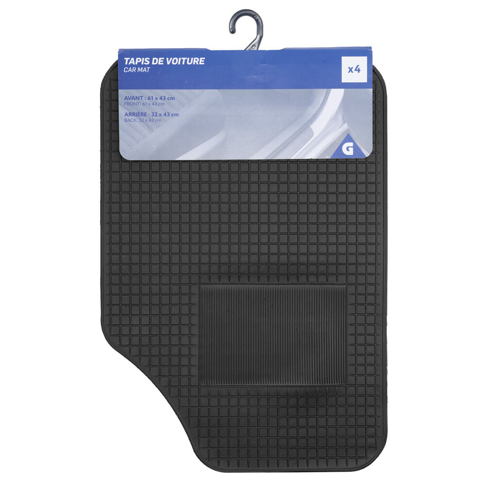 Tapis de voiture x4 plastique noir