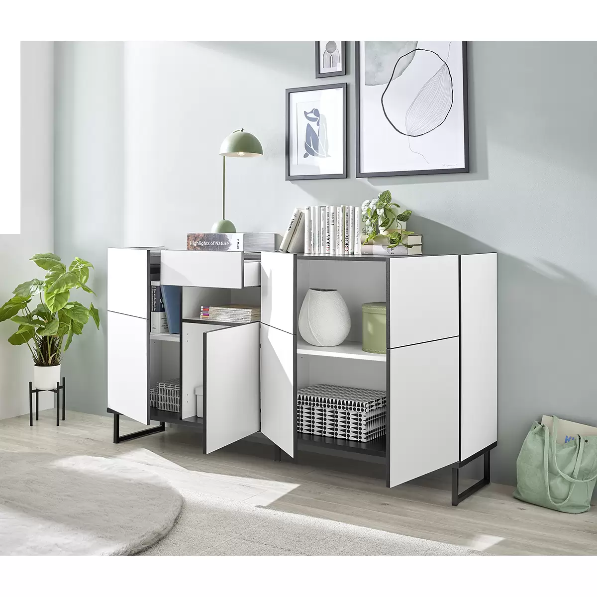 Sideboard Vega schwarz,weiss