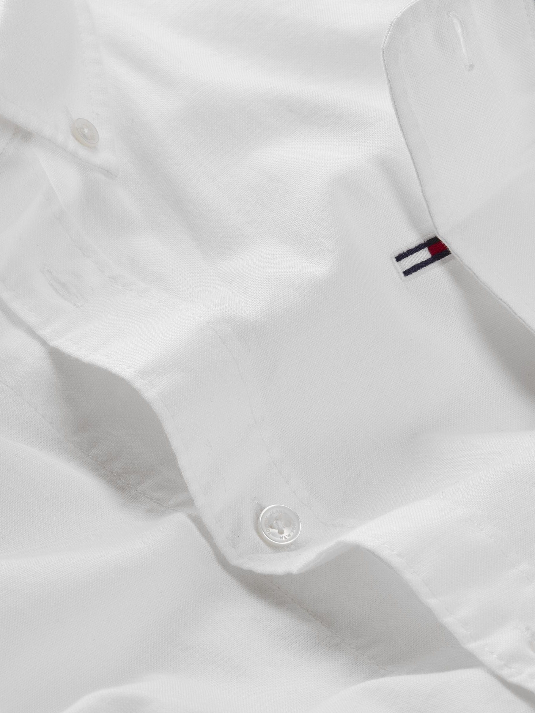 Wit - Tommy Jeans Slim Stretch Oxford Shirt