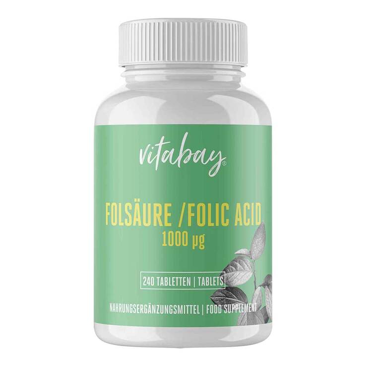 Folsäure 1000 µg Calcium-L-Methylfolat vegan Tabletten , 240 St