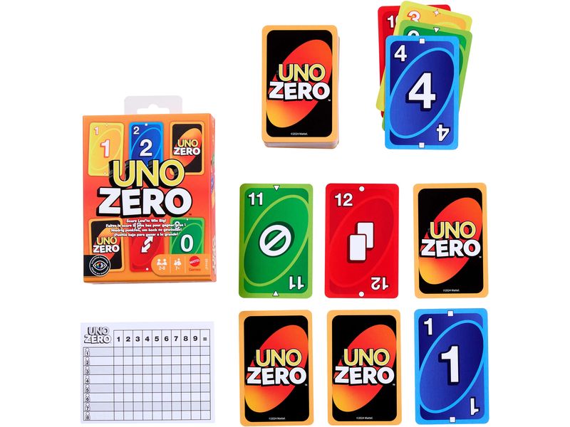 Mattel Spiele Kartenspiel UNO Zero Kartenspiel Kartenspiel für Kinder, Erwachsene und Familienabende
