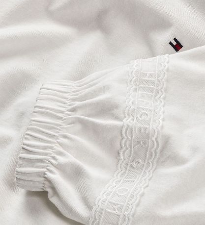 Tommy Hilfiger Bluse - Tommy Lace Bandstrick - Antik White