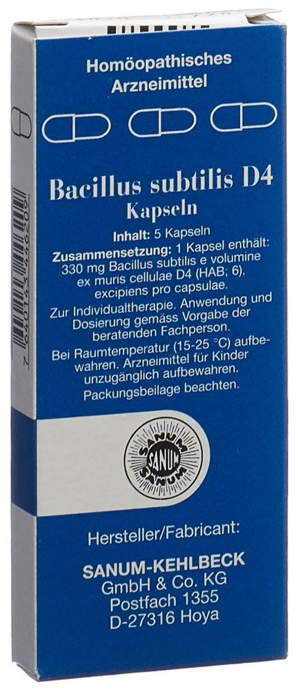 SANUM Bacillus subtilis 4 D<br>5 Stück, Blister, Hartkapsel
