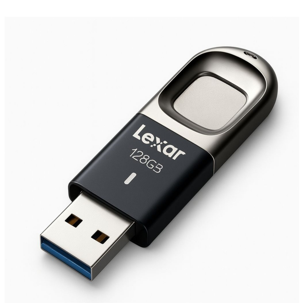 (128GB) JumpDrive Fingerprint F35 PRO USB 3.2 Speicher Stick Flash Drive 400 Mbit/s (LJDF35P128G-RNBNG) - Schwarz