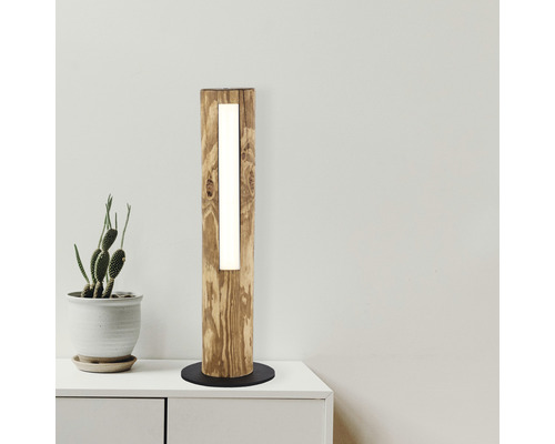 LED tafellamp, dimbaar, 8W, 630 lm, 3000 K, HxØ 45x15 cm, Odun grenen gebeitst/zwart met touchdimmer