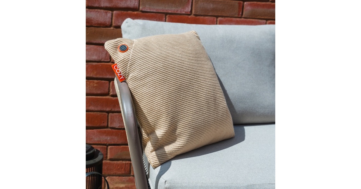 CozyUna Knitted 45 x 45 cm draadloos warmtekussen  (Lichtbeige, Powerbank 5000 mAh)