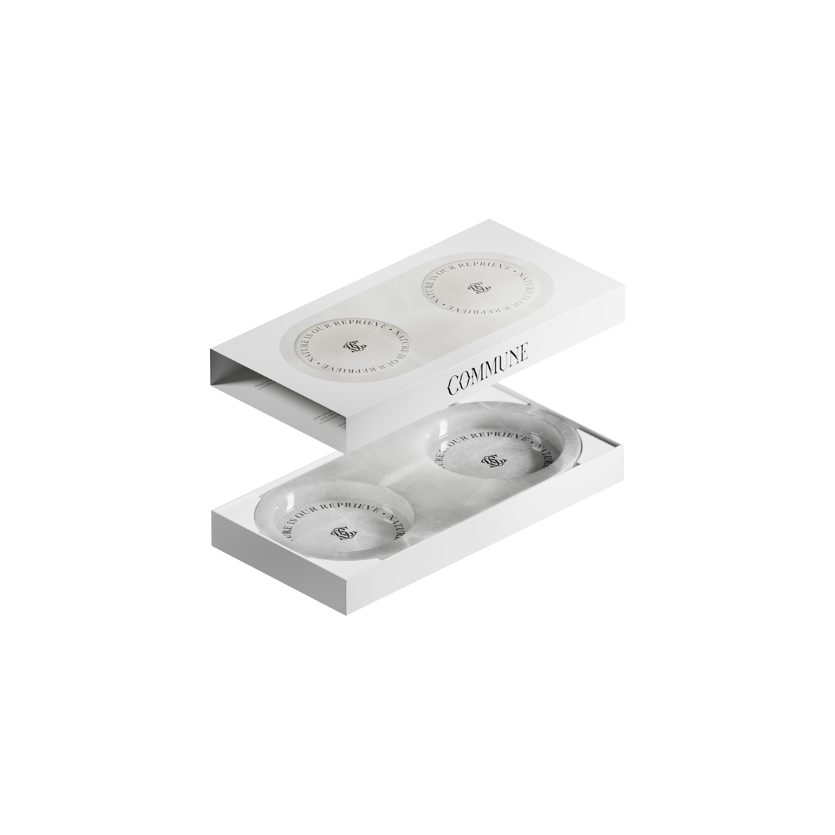 Double White Onyx Tray