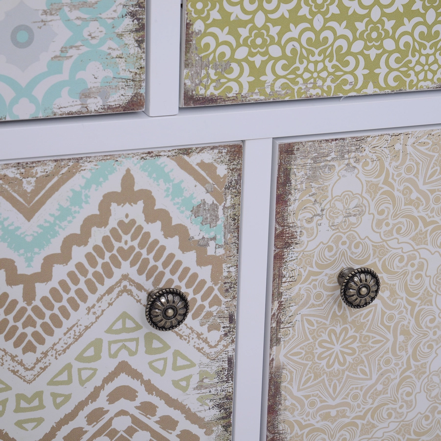 HOMCOM Anrichte im Shabby Chic Look bunt