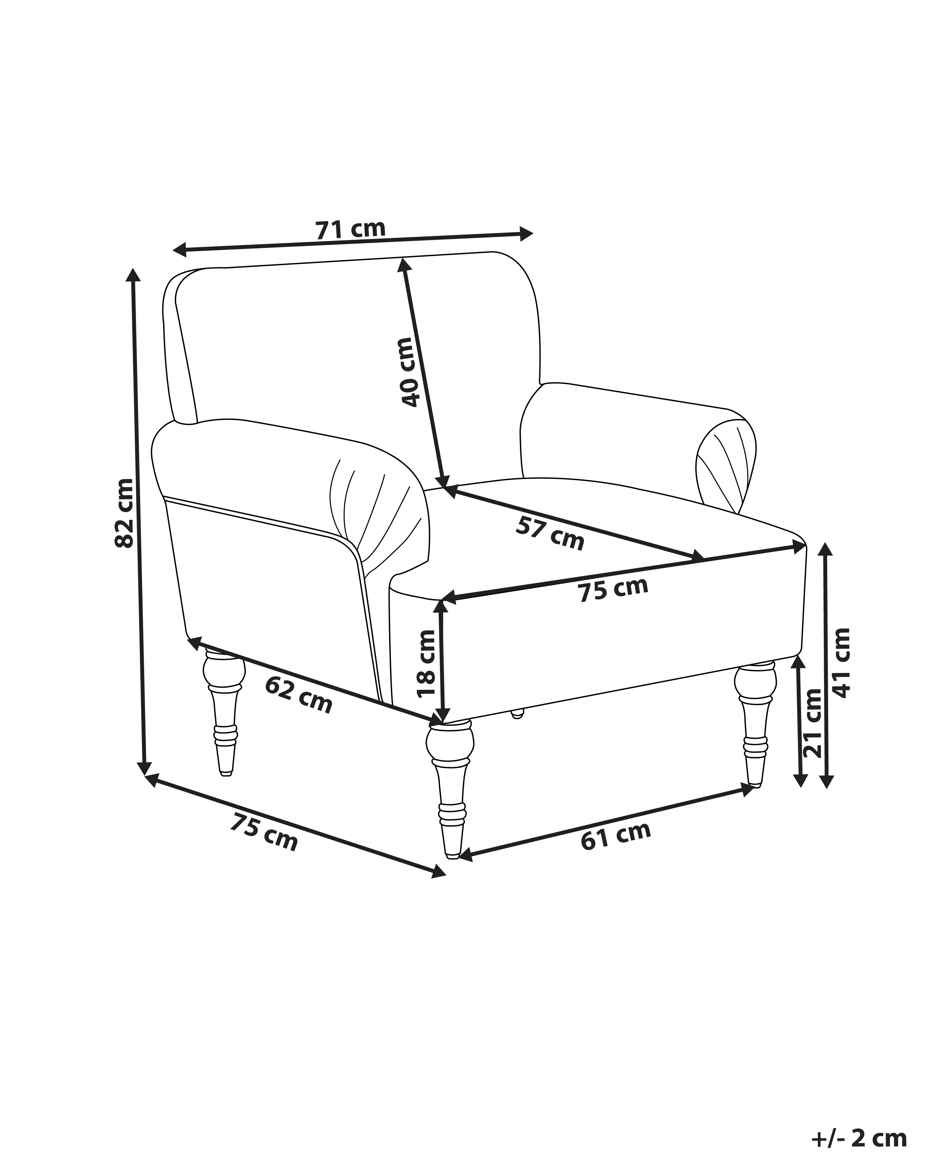 Fauteuil FREDROS Stof Taupe