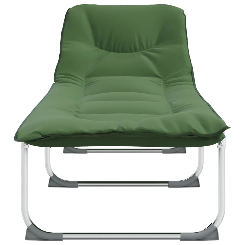 Chaise longue pliable vert foncé tissu