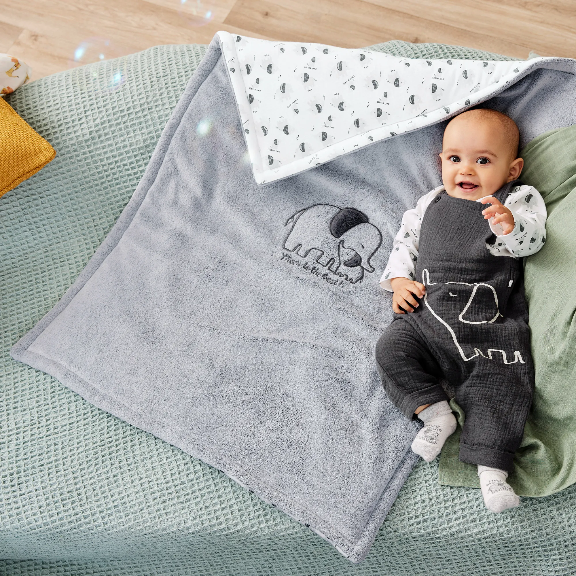 Baby-Decke mit Elefanten-Muster
