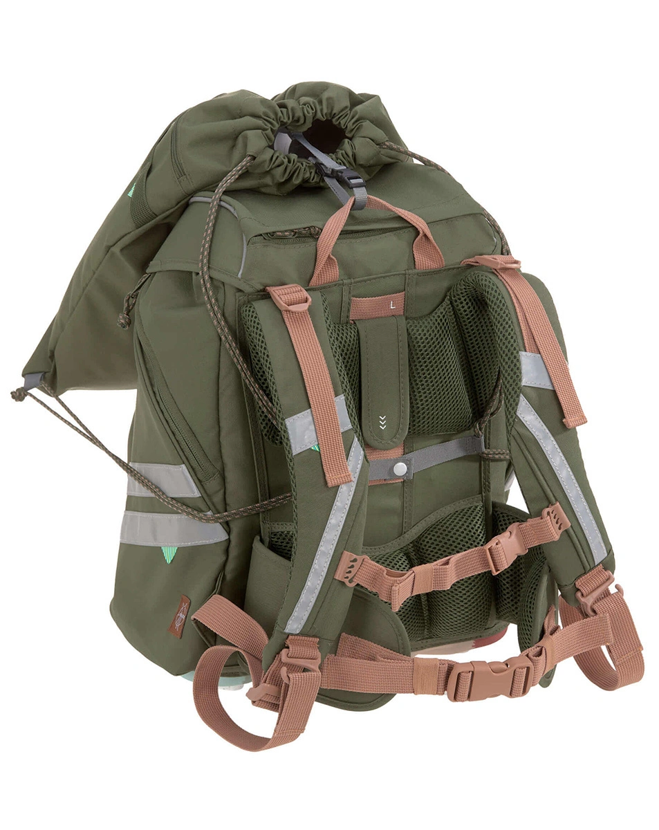 Schulranzen-Set UNIQUE (30x25x40) 9-teilig in olive