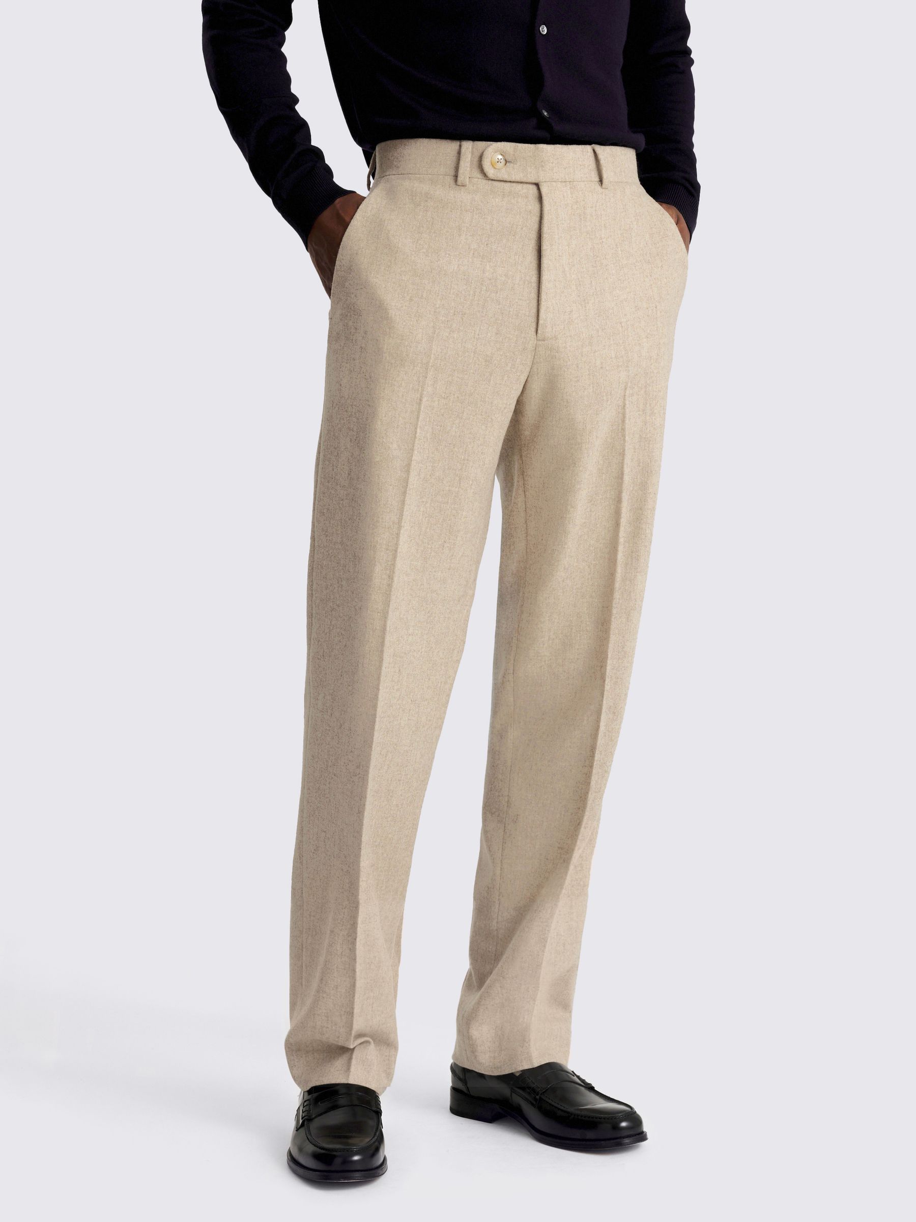 Moutkleurig - MOSS Flannel Wide Leg Trousers