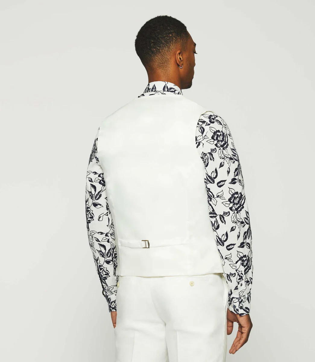 Gilet de costume en lin blanc