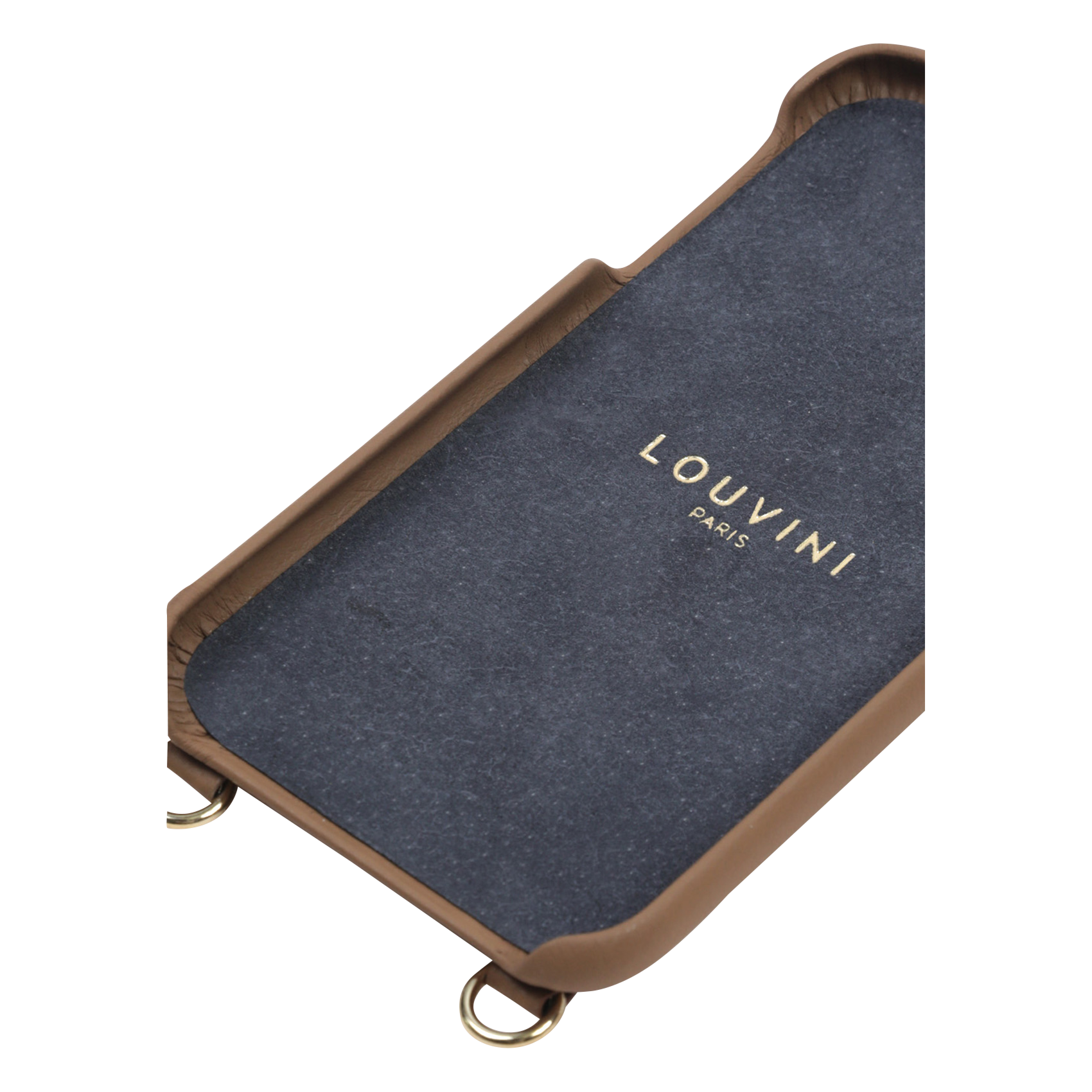 LOU - Etui pour iPhone avec pochette en cuir| Marron