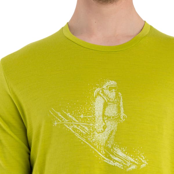 T-shirt randonnée ICEBREAKER M TECH LITE II SS TEE SKIING YETI BIO LIME