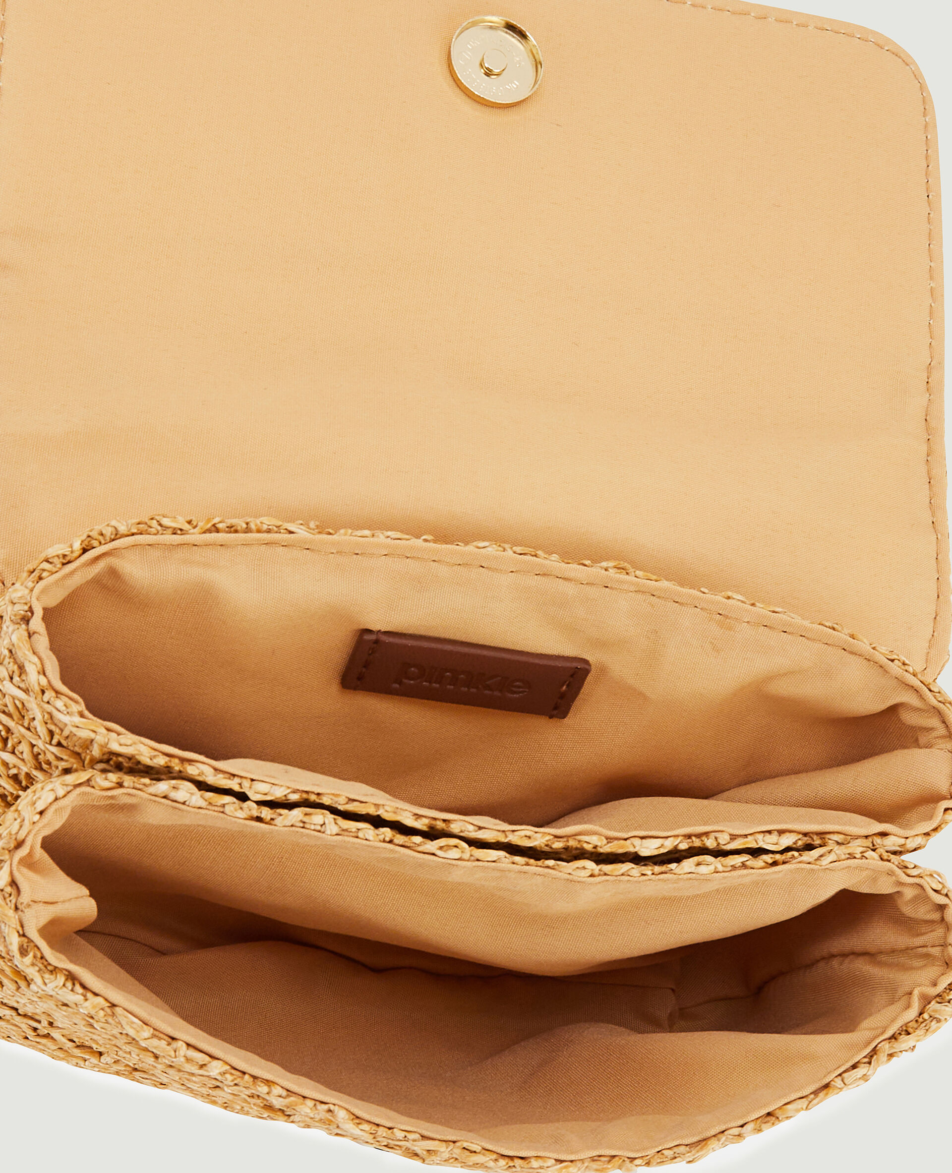 Sac pochette en raphia avec chaine - Sable