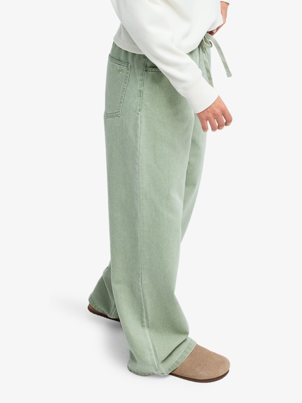 Saltwater Color Mid Jeans à coupe ample Vert Femme