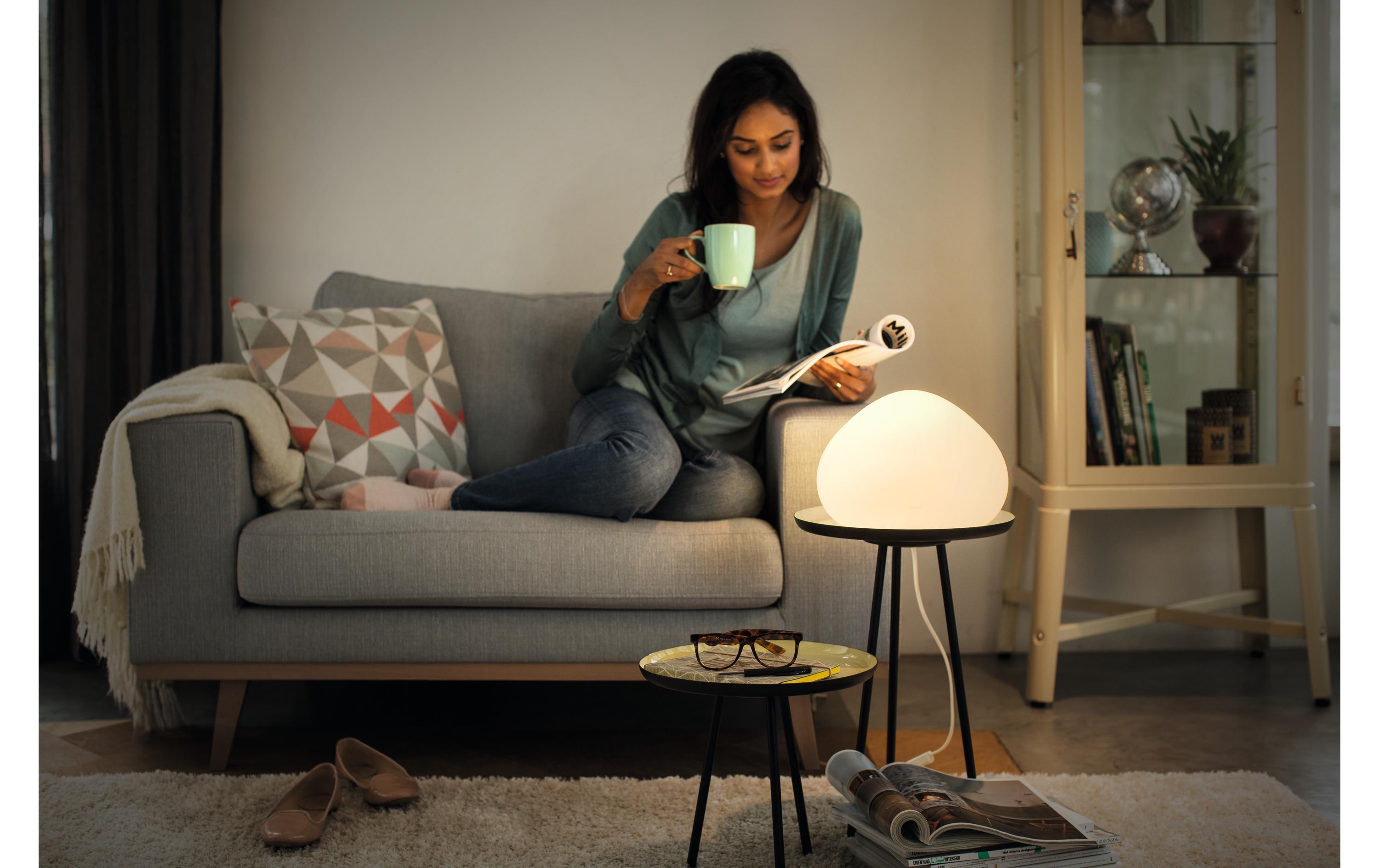Tischleuchte White Ambiance, Wellner, E27, 8 W, Weiss<br>Tischleuchte