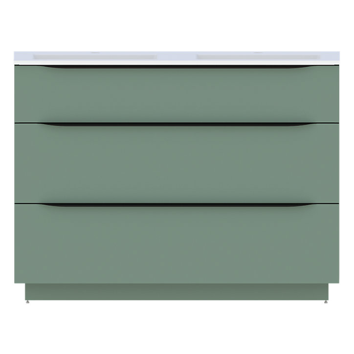Meuble sous vasque à poser Pamili vert sauge mat 120 cm