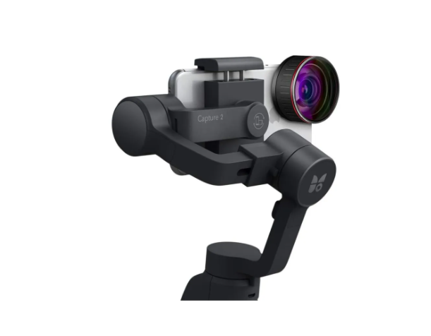 Capture 2S Gimbal 3-Achsen Stabilisator Stativ Halterung 320° Schwenkbar für Smartphone und GoPro - Schwarz