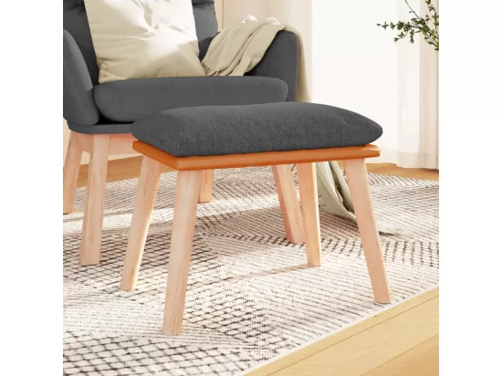 Repose-pied Gris foncé 45x29,5x35 cm Tissu et similicuir