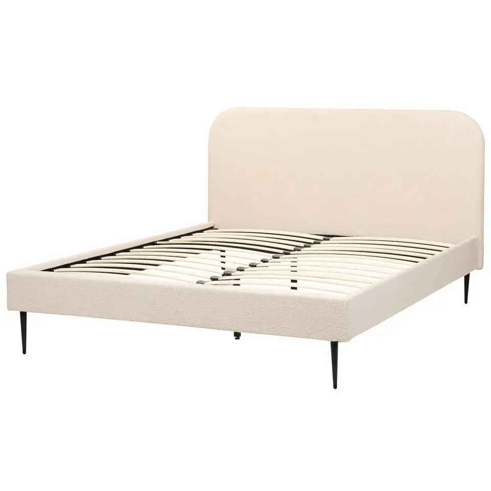 FLAYAT - Tweepersoonsbed - Beige - 160 x 200 cm - Bouclé