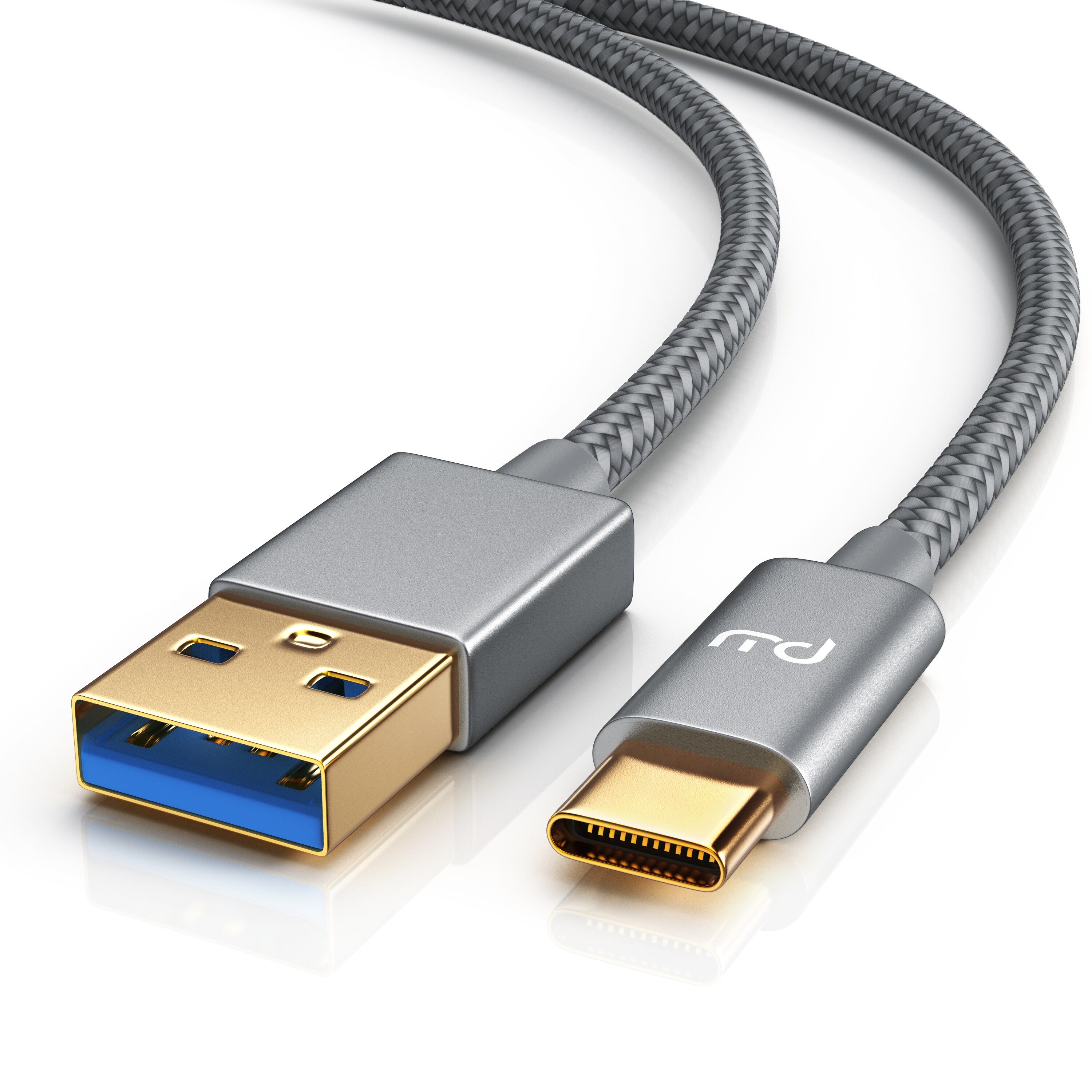 Primewire USB-C 3.1 Kabel, USB Typ C zu Typ A, Datenkabel, Ladekabel, Nylonmantel, bidirektional, Geschirmt - 1m