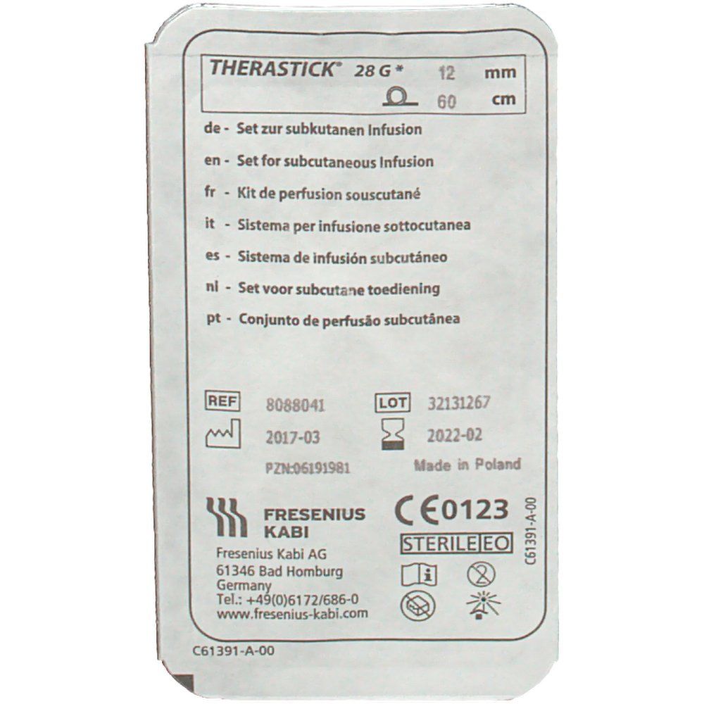 Therastick Subcutane Dauerkanüle 28 G x 12 mm x 60 cm
