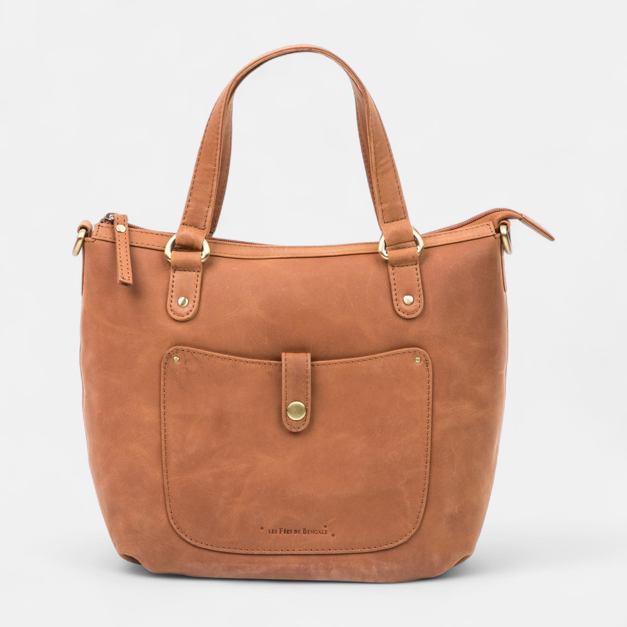 Sac bandoulière en cuir cognac