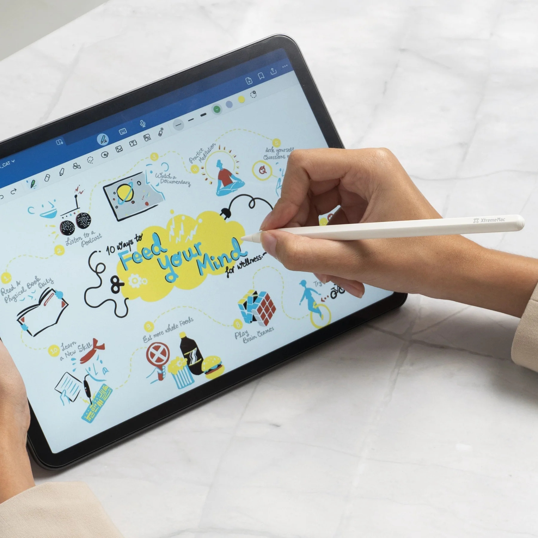 X-Stylus Magnetischer Touch Pen Stylus Pencil mit Neigungssensitivität für iPad (XMG-XSP-03) - Weiss
