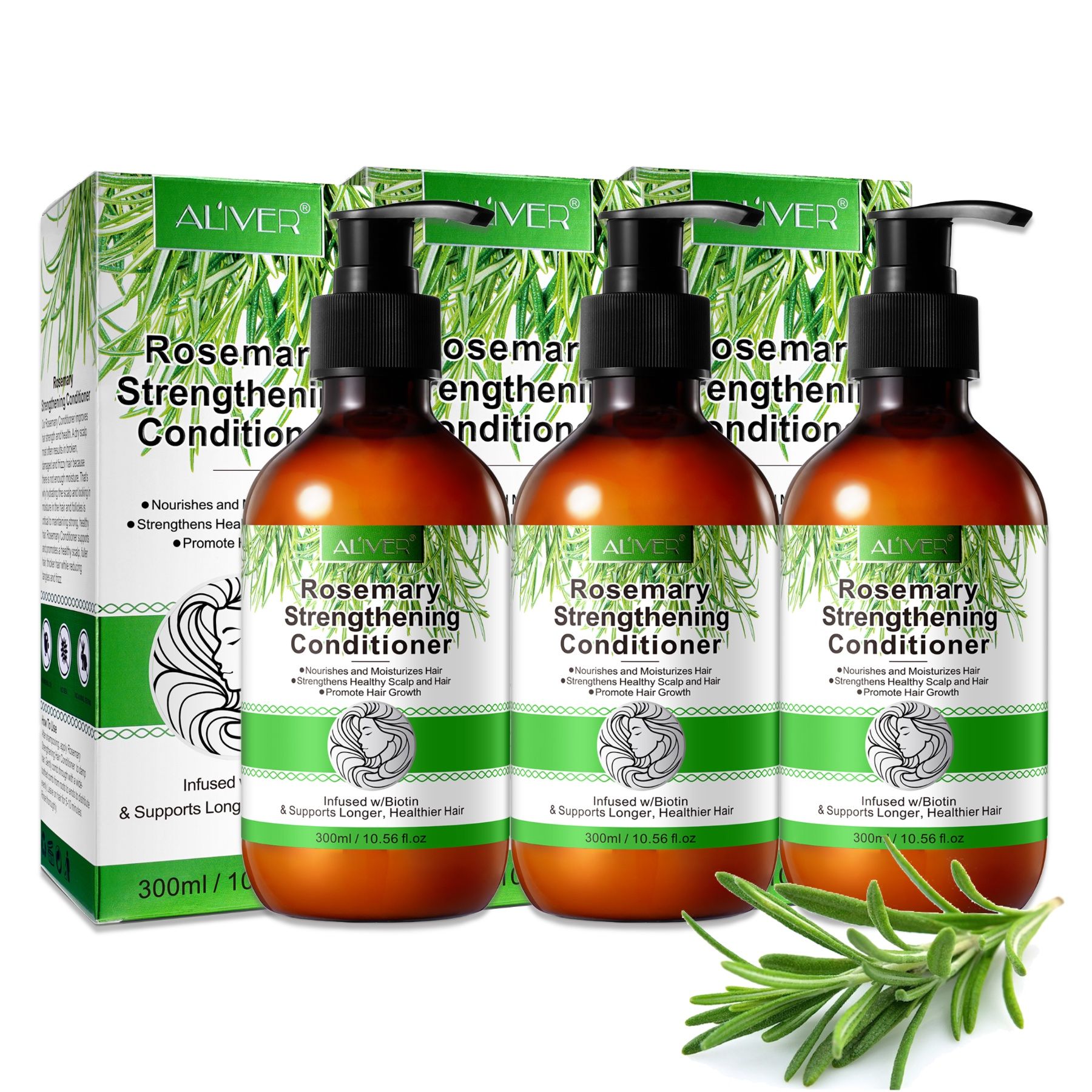 ALIVER Haarspülung mit Rosmarinöl für Haarwachstum