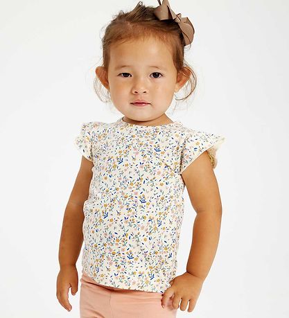 The New Siblings T-Shirt - TnsGeraldine - White Swan Tiny Flower