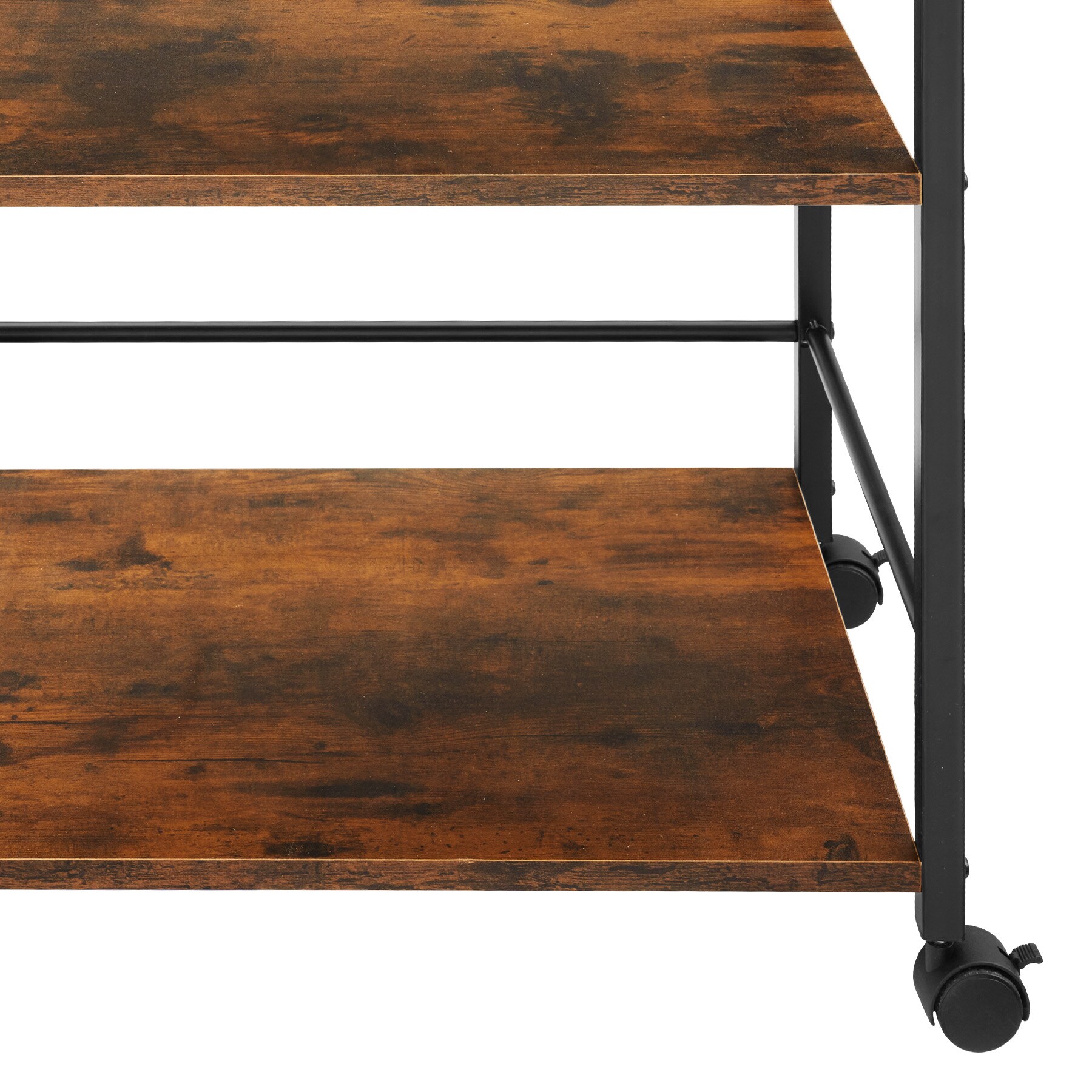 tectake® Servierwagen , Industrial Style, 3 Ebenen und abnehmbares Tablett, 65 x 41,5 x 87 cm