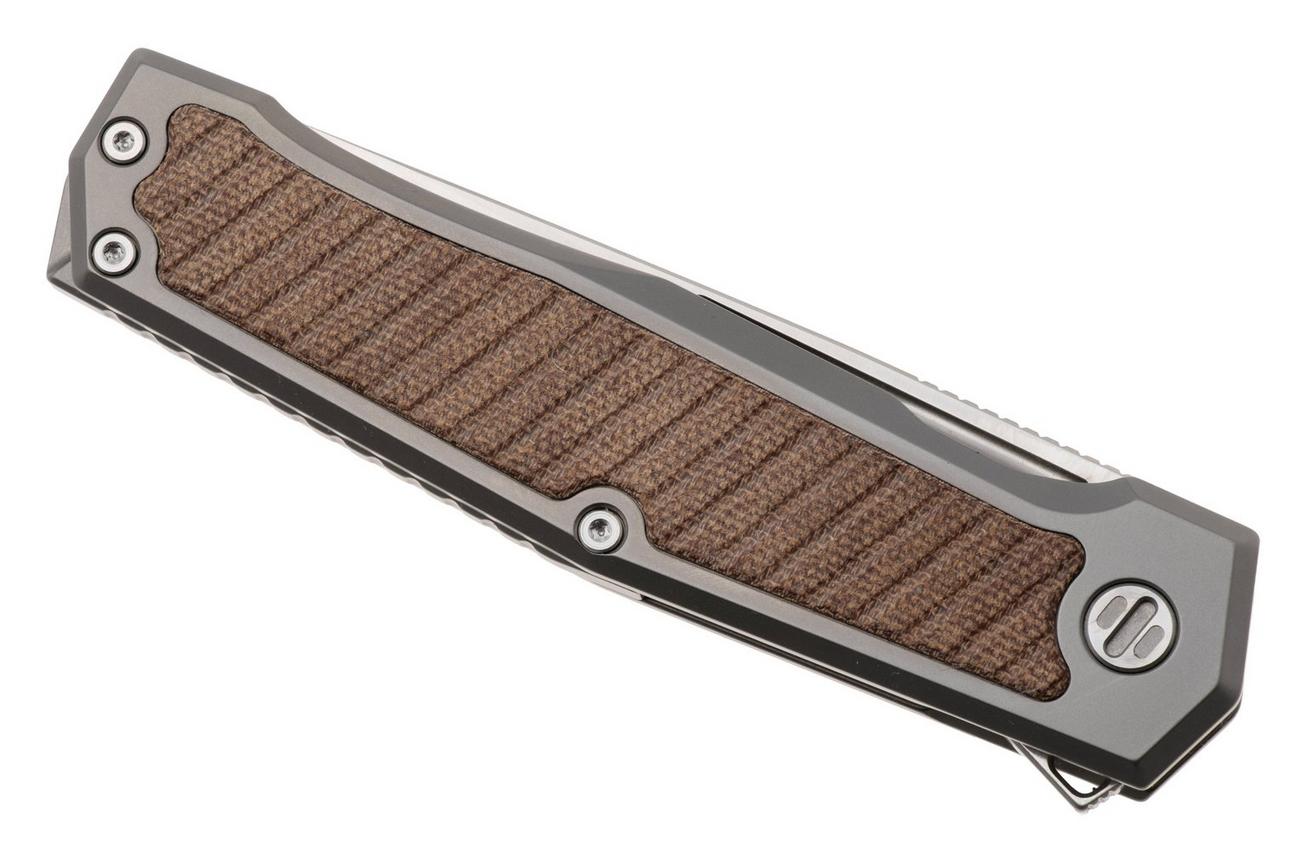 Real Steel Rokot Premium 7645N Satin S35VN, Titanium Natural Micarta Inlay, zakmes