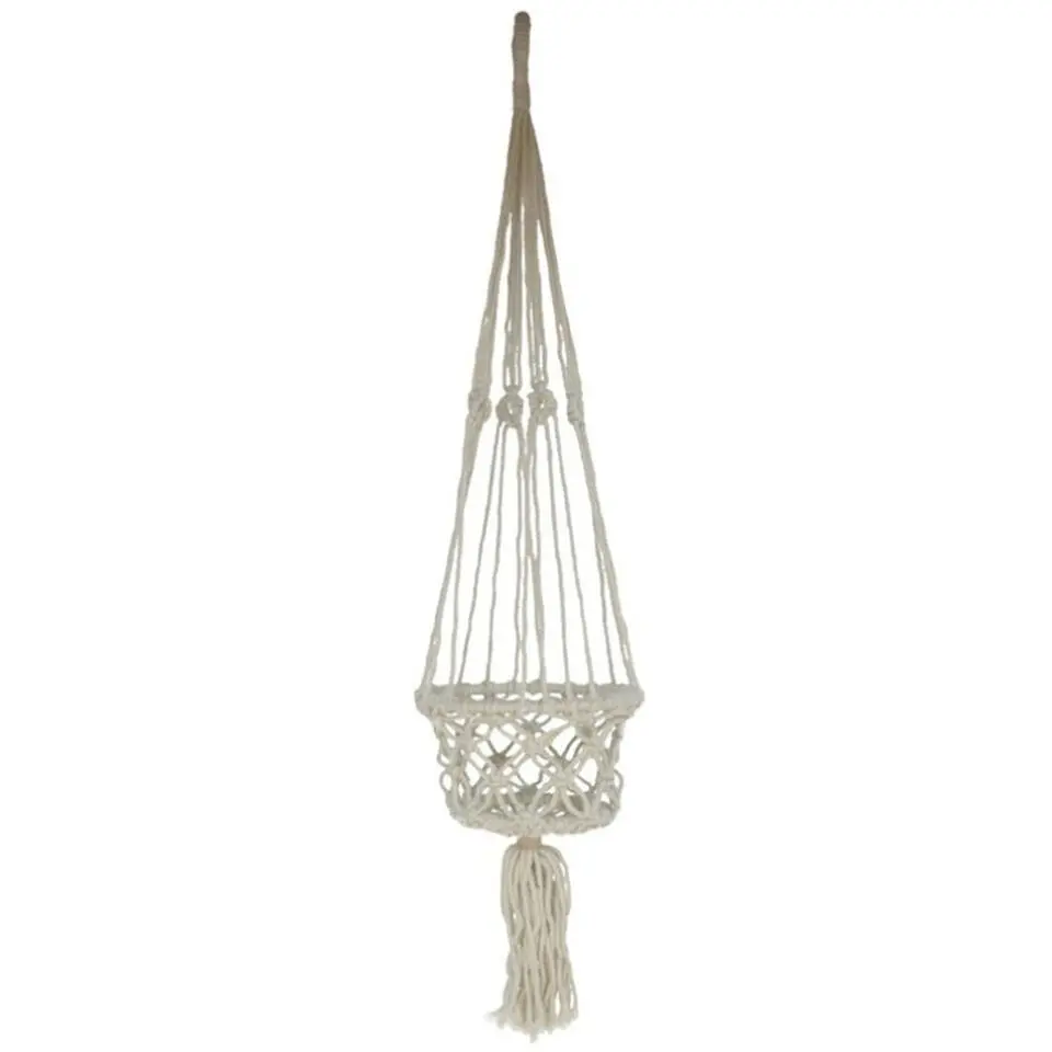 Gerimport plantenpot - macrame touw - Ibiza stijl - plantenhanger