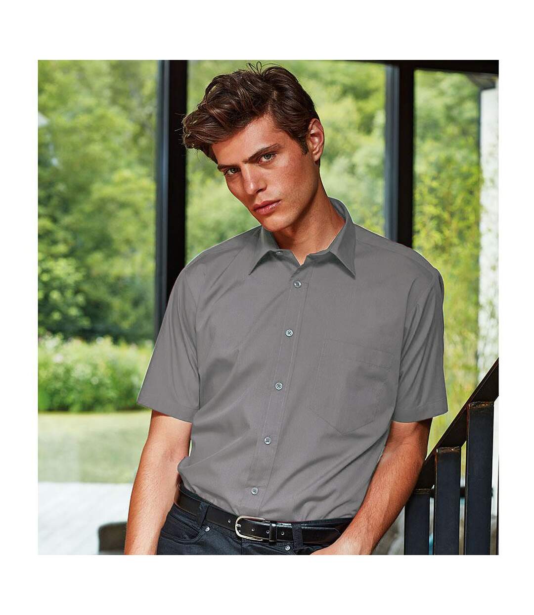 Premier - Chemise à manches courtes - Homme (Gris foncé) - UTRW1082