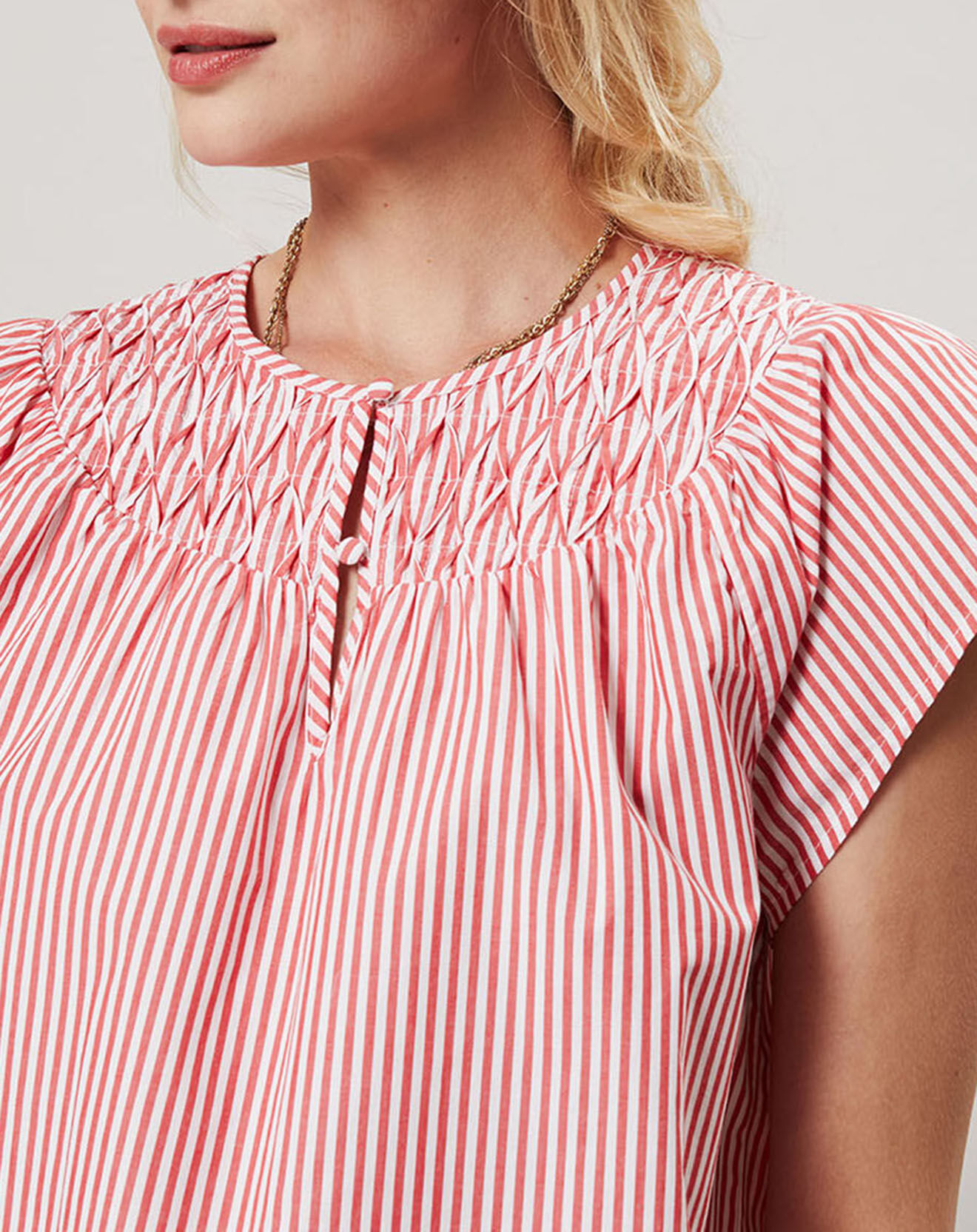 J.Crew Top Smocks à rayures rouge/blanc